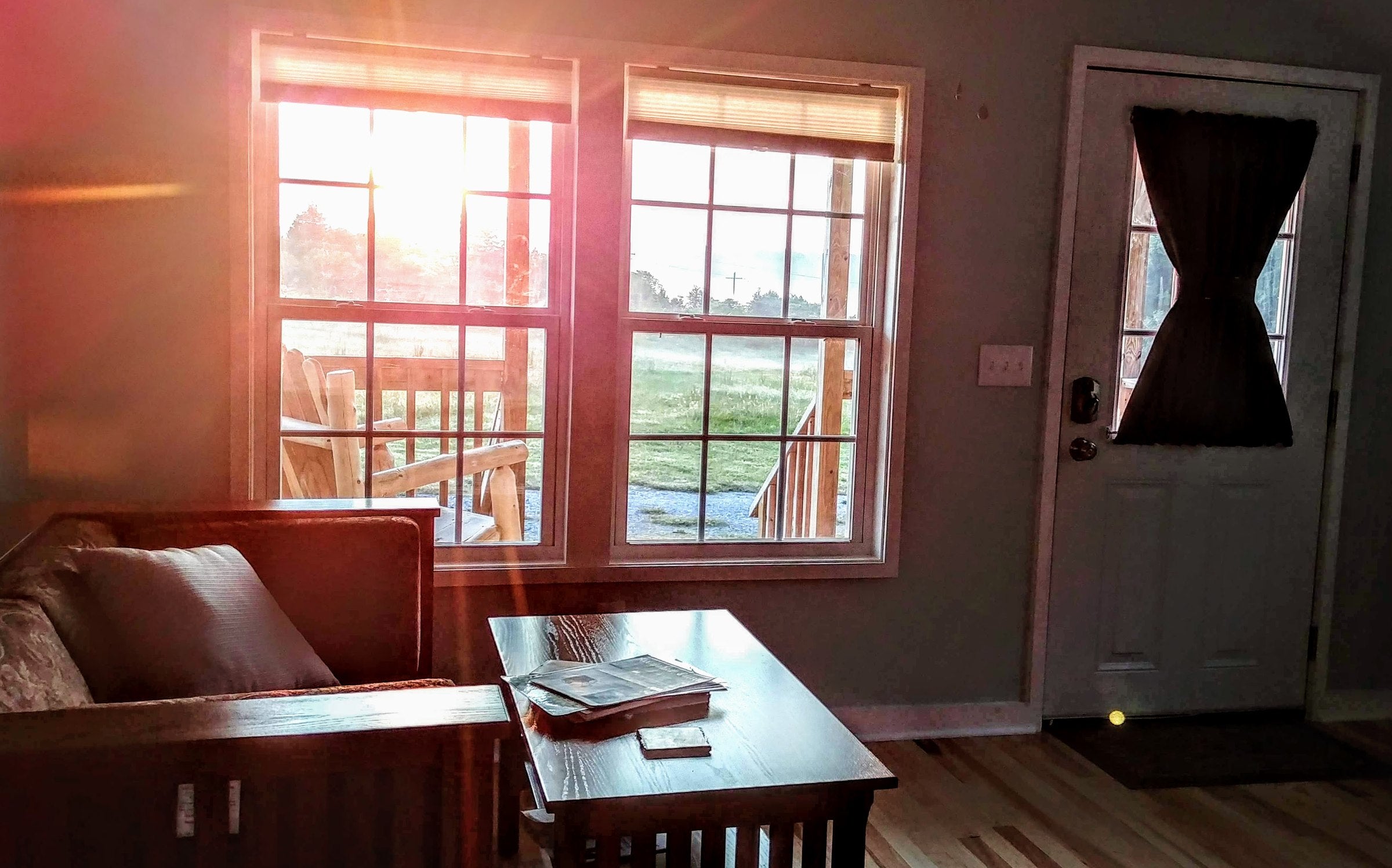 Cabin living room at TerraStay Farm-Stay Cabins