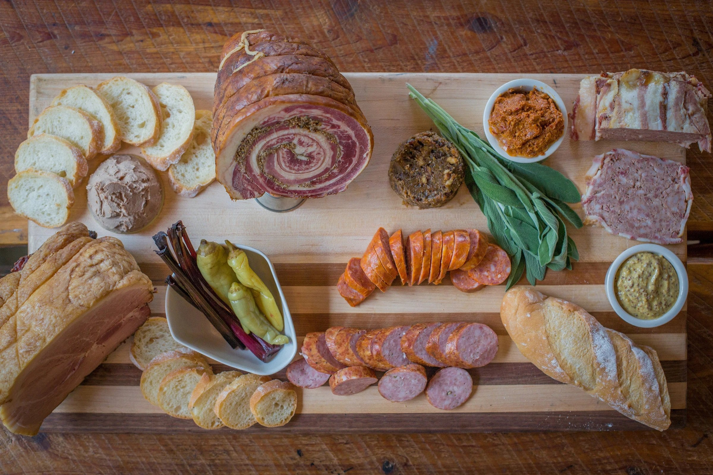 A charcuterie board from Left Bank Butchery