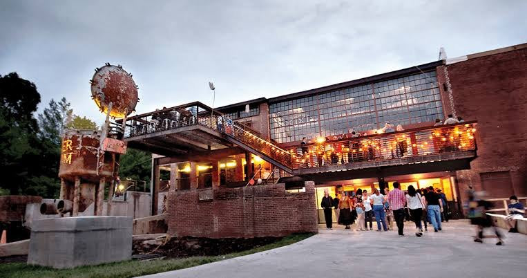 The Saxapahaw Rivermill at dusk